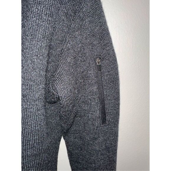 Ibex Sweater Womens M Black 100% Merino Wool Pullover Quarter Zip Mock Neck - Picture 3 of 6